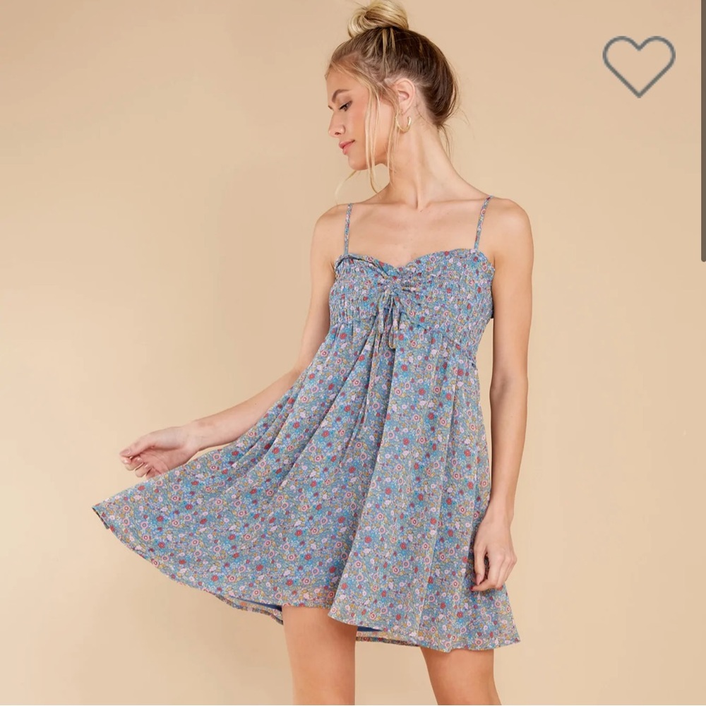 Aura Blue Floral Dress